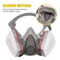 Reusable Respirator Half Facepiece 6200 Gas Mask with Safety Goggles for Painting Organic Vapor Welding Polishing Woodworking. 