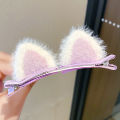 1 Pair Cute Children Hair Clips Candy Color Plush Felt Cat Ears Baby Girl Hairpins Sweet Kids Barrettes Party Hair Accessories. 