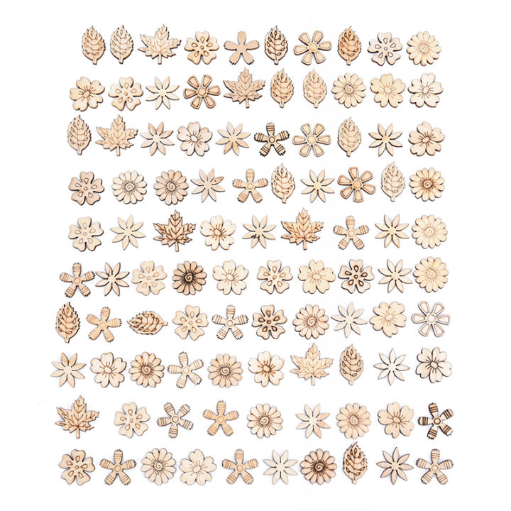 100pcs%20Mixed%20Patter%20Doodle%20Toy%20Natural%20Wooden%20Slice%20Scrapbook%20DIY%20Craft%20Making%20-%20Image%202