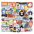 【Hottest Trends】50 Pcs Internet Java Sticker Pack Geek programmer Graffiti Php Html Cloud C++ Programming Language For Laptop Car DIY Stickers. 