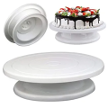 Rotating Cake Turntable, White Revolving Cake Stand for Pastries, Cake Decorating Supplies28cm, White. 