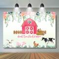 Birthday Backdrop Child Farm Animals Background Newborn Barnyard Birthday Party. 