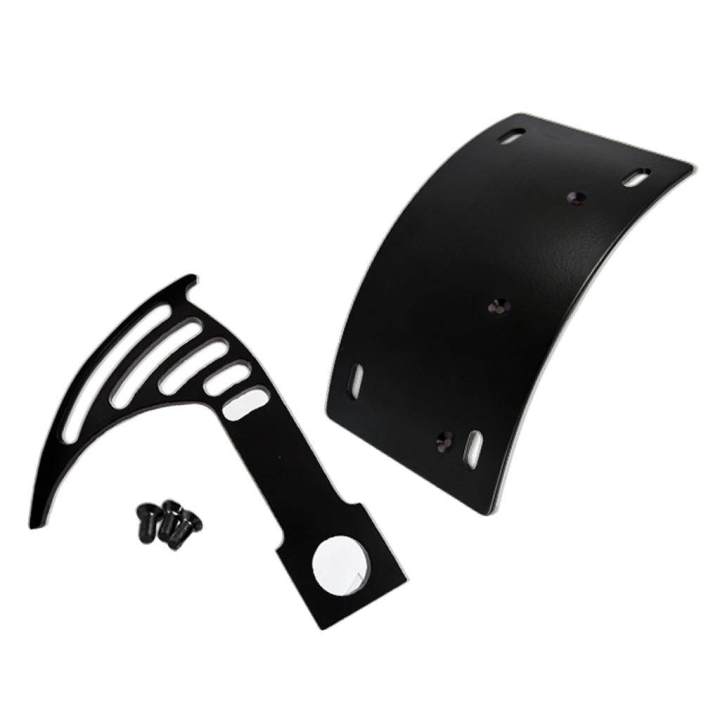 Side Mount License Plate Bracket With Tail Light Holder - Universal For Harley, Honda & Bobber (OUMURS)