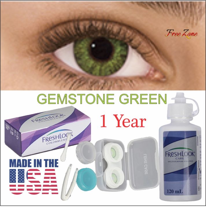 Colour GEMSTONE GREEN- Fresh Look ggcl Color Blends Contact Lens - Full Set - Color Contact Lens (Replacement Cycle: 12 Month)