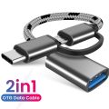 2 in 1 USB 3.0 OTG Adapter Micro USB Type C Cable Data Sync Adapter For Huawei. 