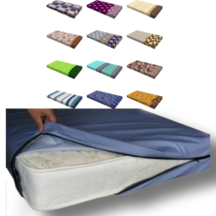 cotton mattress bed cover with zip opener multy clour