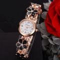 LVPAI Brand Watches Women Daisies Flower Gold Rhinestone Bracelet Wrist Watch Girl Dress Woman Fashion Classic Watch. 