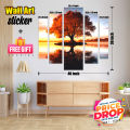 Wall arts, Wall Sticker Design decoration home bedroom office wall sticker gaming room Digital Printed Wall Art With Sticker - Five(5) Pieces. 