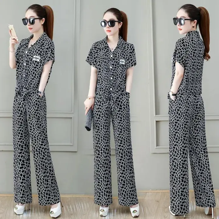 One-Piece/Set%202023Summer%20New%20Fashion%20Slimming%20Short-Sleeved%20Printed%20Top%20Wide-Leg%20Pants%20Casual%20Two-Piece%20Suit%20Women%20-%20Image%206