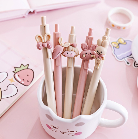 1/5/10Pcs%200.5Mm%20Cute%20Girl%20Press%20Neutral%20Pen%20Girl%20Press%20Water%20Pen%20Student%20Learning%20Supplies%20Exam%20Signature%20Pen%20Children's%20Stationery%20-%20Image%203