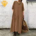 Cotton Blend Women Outfit Stylish V-neck Button Down Shirt Dress for Women Perfect for Office Daily Life Summer Parties Solid Color Loose Fit with Rolled Sleeves A-hem Design Women V-neck Button-down. 