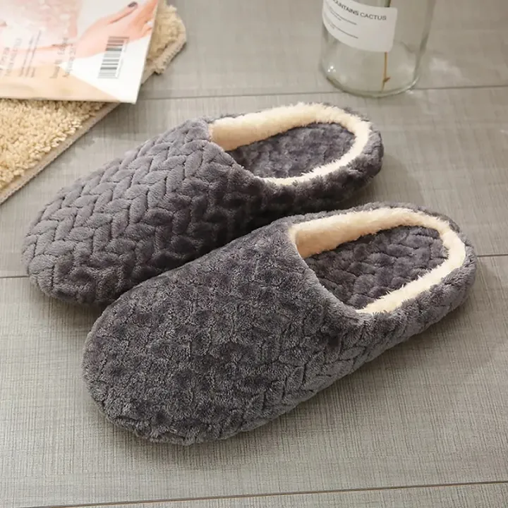 【WEJA】Unisex Fluffy Home Slippers Soft Lightweight Anti Slip Comfortable Indoor Slides for Autumn Winter