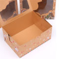 3pcs/set Kraft Paper Candy Boxes Merry Christmas Cookie Gift Box Clear Window Packaging Bag Party Favor New Year Decoration. 