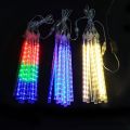 White Rain Drop Lights, Loveboat 8 Tubes 30 Centimeter 144LEDs Meteor Shower Falling LED Tree Cascading String Lights for Outdoor Wedding Party Holiday Garden Decoration. 