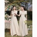 Bridesmaid Dress Champagne 2024 New High-Grade Fairy Slim Fit Niche Sisters Group Clothes Graduation Dress Women's Summer. 