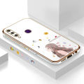Hontinga for Huawei Y6P Back Cover Luxury 6D Plating Sunshine Girl Side Pattern Case Soft Silicone Square Phone Cases. 