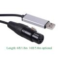 Usb To Dmx 3p Xlr Ftdi Rs485 Interface Adapter Cable For Stage Pc Dmx512 Controller Dimmer Conversion. 
