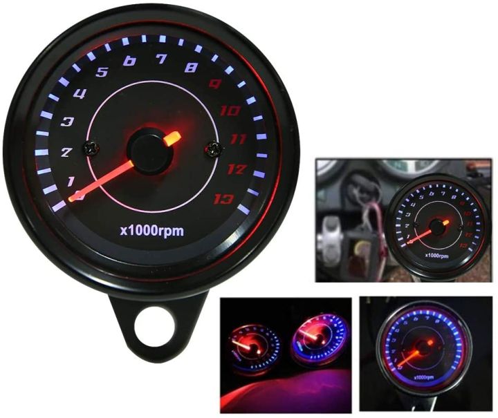 Universal LED Backlight Motorcycle / Car Tachometer Meter Tachometer ...