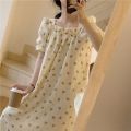 Korean Style New Nightdress for Women Summer ins Niche Sweet Cute Bear Young Lady Student Mid-Length Homewear. 