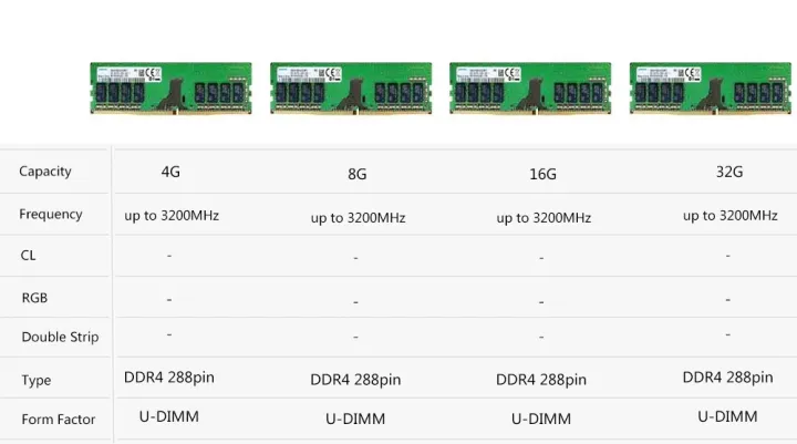 DDR4 RAM 16GB 8GB 4GB PC4 2400-5600Mhz U DIMM For Computer PC Desktop ...