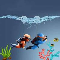 Fish Tank Decoration Resin Landscaping Small Ornaments Mini Diver Glow Aquarium Decor Floating Ball Aquarium Accessories 1 Pcs