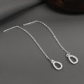 Drop Ear Line Long Hanging Earrings For Women Rose Zircon Crystal Piercing Threader Earing Ear Accessories Jewelry. 