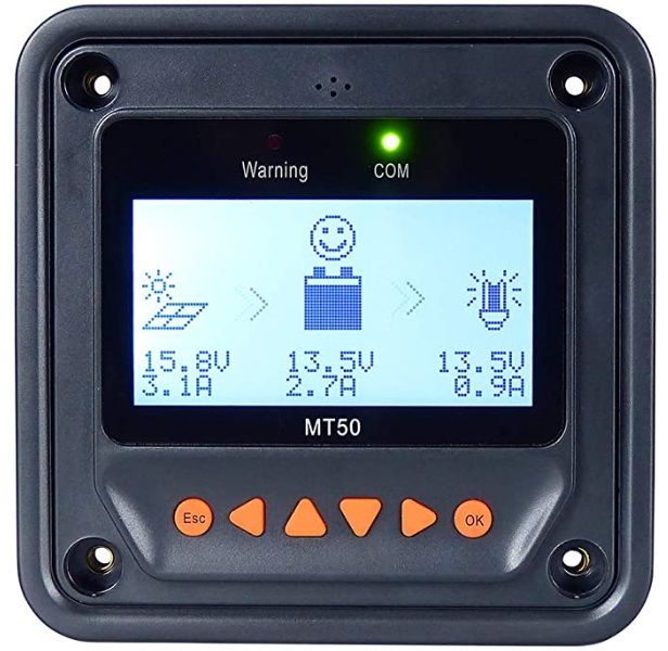 Remote Meter MT50 for MPPT Solar Charge Controller LCD Display Monitor (MT-50 Remote Meter)