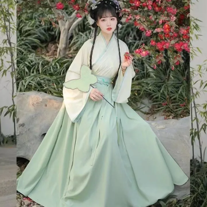 Chi Xia Does Not Live up to Qing Jun Ying Wei and Jin Made a Modified Version Women's Han Chinese Clothing Modern Autumn Schoolgirl Outfit Cross Collar Waist Skirt