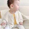 Summer New Child Air Conditioner Cardigan Thin Baby Summer Wear Baby Knitted Hollow Long Sleeve Sweater. 