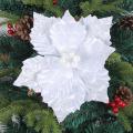 Durable Artificial Flowers for Christmas Sparkling Christmas Glitter Artificial Flower Red Golden White Holiday Decoration Reusable Wired Xmas Tree Wreath Fake Flower Party Supplies Artificial. 