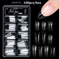 100Pcs Soft Gel False Nail Tips Short Square Coffin Almond Artificial Press On Fake Nails Extension Manicure Tools Yao Store. 