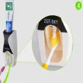 Toothbrush Toothpaste Stand Holder Bathroom Storage Organizer Automatic Toothpaste Dispenser With Toothbrush Holder Squeezer Kit Automatic Toothpaste Dispenser Wall Mount Toothbrush Holder 5 Toothbrush Slot With Dustproof Cover. 