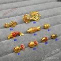 Year ˇ Blobfish Lucky Fish Girl Gold-Plated Red Eye Red Fish Pendant Drop Chain Wave Fish Hand Fish Beads Goldfish ﹌ Annual Hanging Glue DIY Carp ，. 