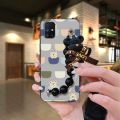 soft case phone case Phone Case For Samsung Galaxy M51/SM-M515F/DSN Bear bracelet Skin-friendly feel Black pearl pendant. 