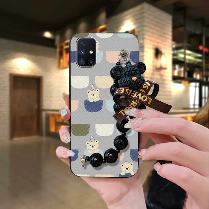 soft%20case%20phone%20case%20Phone%20Case%20For%20Samsung%20Galaxy%20M51/SM-M515F/DSN%20Bear%20bracelet%20Skin-friendly%20feel%20Black%20pearl%20pendant%20-%20Image%2010