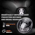 12V Motorcycle Headlight Round LED Driving Lamp Head Lamp, 2 Lighting Modes, Fit for 5.75 inches, Retro Turn Signal. 