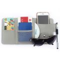 【Gray】 Car Sun Pen Business Card Holder Organizer Storage Box Clip Stowing Tidying Car Accessories. 