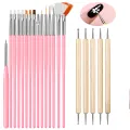 Monja 20Pcs Nail Art Dotting Pen Liner Flower French Tips Acrylic UV Gel Brushes set Manicure Tool. 