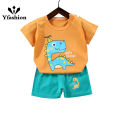 Yfashion Kids T-shirt Set Cartoon Printing Short Sleeve Cotton Tops Shorts Suit For 1-4 Years Old Boys Cotton Girls. 