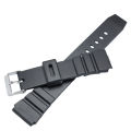 For Casio PU Watchband 18mm 20mm 22mm Men Black Sports Diving Watch Strap Silver Stainless Steel Buckle. 