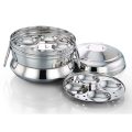 Stainless Steel Idly Panai / Idly Cooker / Idly Maker Good Quality 2 Idly Plates with Steamer. 