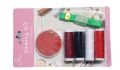 Measurement Tape Scissors, Sewing Needle Safety Pins and  Pin cushion  Sewing buttons Sewing thread with Tool Box. 