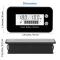 SRIWEN 7-100V Smart Battery Monitor with Bracket, Digital Battery Capacity Tester Battery Voltage Temperature Monitor, Black. 