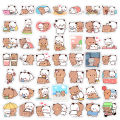 240 pcs Bubududu Stickers Lovely Cute Bubu Dudu Bear Couple Stickers for Laptop Scrapbook Journal Kids Girls Boys Stickers. 