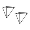 Triangular Type Self Bracket For Wall Mount Board Self - Metal Framed Floating Wall Shelves Black Storage Rack Home Decor for Bathroom Living Room Kitchen Bedroom. 