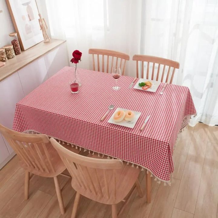 Pastoral%20Red%20and%20White%20Plaid%20Tablecloth%20Linen%20Cotton%20square%20Coffee%20Table%20Cloth%20Rectangular%20picnic%20tablecloth%20Tableware%20for%20Home%20-%20Image%203