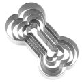 Kitchen Accessories 5pcs Dog Bone Cookie Cutter Set Stainless Steel Sandwich Cutters for Diy Baking Non-stick Reusable Molds. 