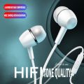 SUPER BASS White Earphones 3.5mm Connector with Mic - Super Quality Stereo Headset with 3.5mm jack - Stereo Handsfree / Handsfree Extra Bass Headphone Handsfree With Microphone Headphones Wired Earphones - MU35 WHITE. 