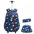 Kids Trolley Bag On Wheels School Wheeled Backpack For Boys Children School Rolling Backpack Girls Travel Luggage Trolley Bags. 