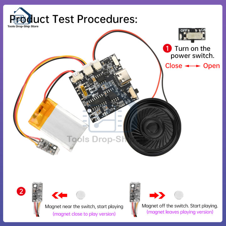 Programmable Voice Button 【Bestseller】 Recordable Sound Module MP3 WAV Button Control Music Voice ...